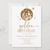 Gouden Discobal Gouden Verjaardagsfeest Kaart (Voorkant)
