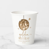Gouden Discobal Gouden Verjaardagsfeest Papieren Bekers (Voorkant)