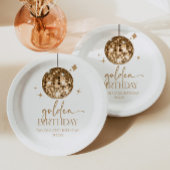 Gouden Discobal Gouden Verjaardagsfeest Papieren Bordje