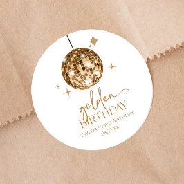 Gouden Discobal Gouden Verjaardagsfeest Ronde Sticker