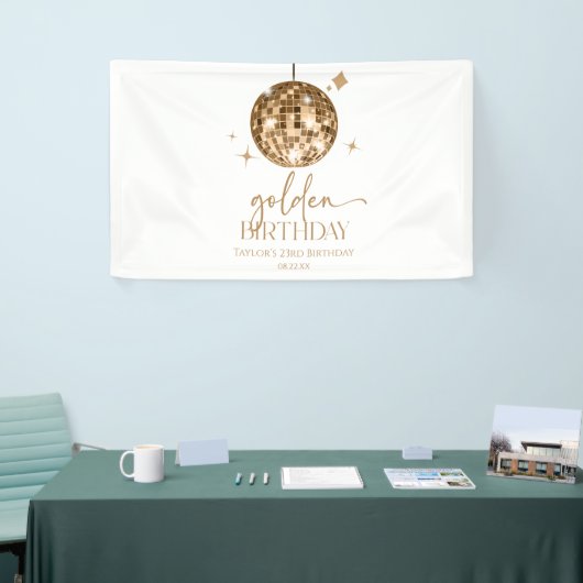 Gouden Discobal Gouden Verjaardagsfeest Spandoek (Beurs)