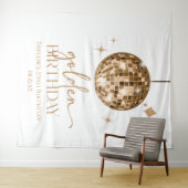 Gouden Discobal Gouden Verjaardagsfeest Wandkleed (In Situ (horizontaal))