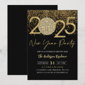 Gouden Discobal juicht oudejaarsfeest 2025 Kaart (Voorkant / Achterkant)