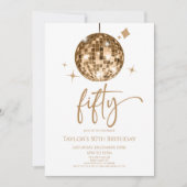 Gouden Discobal Vijftig 50ste verjaardagsfeest Kaart (Voorkant)