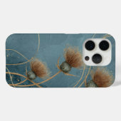 Gouden Distel Teal Blauwe Textuur Elegantie Case-Mate iPhone Case (Achterkant (horizontaal))