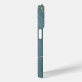 Gouden Distel Teal Blauwe Textuur Elegantie Case-Mate iPhone Case (Achterkant / Rechts)