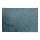 Gouden Distel Teal Blauwe Textuur Elegantie Kussensloop (Achterkant)