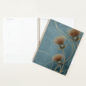 Gouden Distel Teal Blauwe Textuur Elegantie Planner (Display)