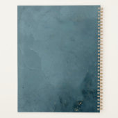 Gouden Distel Teal Blauwe Textuur Elegantie Planner (Achterkant)