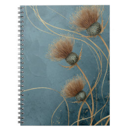 Gouden Distel Turquoise Textuur Elegantie Notitieboek