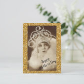 Gouden Diva vintage Sparkly Moederdag Briefkaart (Staand voorkant)
