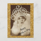Gouden Diva vintage Sparkly Moederdag Briefkaart (Voorkant)