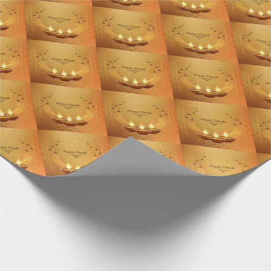 Gouden Diwali met Diya Cadeaupapier (Hoek)