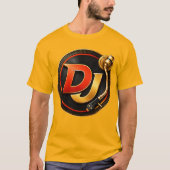 Gouden DJ-draaitafel Logo T-shirt (Voorkant)