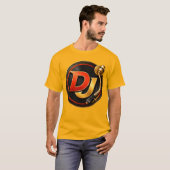 Gouden DJ-draaitafel Logo T-shirt (Voorkant volledig)
