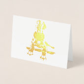Gouden Dog van Groot formaat Folie Kaarten (Voorkant)