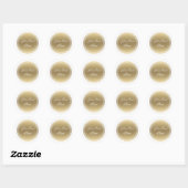 Gouden Doily  ronde Sticker (Vel)