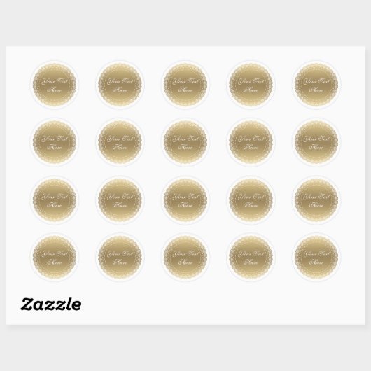 Gouden Doily  ronde Sticker (Vel)