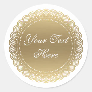 Gouden Doily  ronde Sticker
