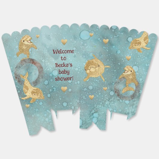 Gouden Dolfijn Douche Favorietendozen Bedankdoosjes (Ongevouwen)