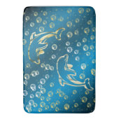 gouden dolfijnen met gouden druppels water badmat (Voorkant Verticaal)