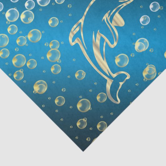gouden dolfijnen met gouden druppels water tissuepapier (Detail)