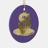Gouden dollar keramisch ornament (Rechts)