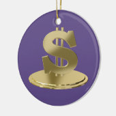 Gouden dollar keramisch ornament (Links)