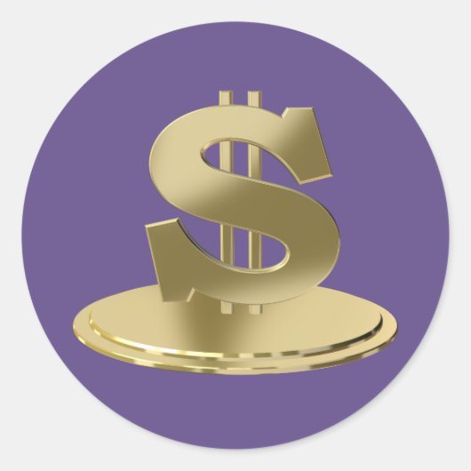 Gouden dollar ronde sticker (Voorkant)