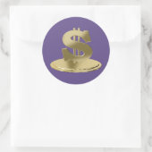 Gouden dollar ronde sticker (Tas)