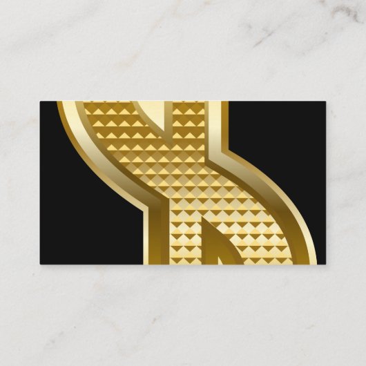 Gouden dollar symbool | Groot | Zwart Visitekaartje (Achterkant)