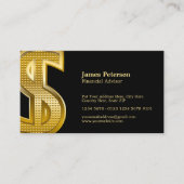 Gouden dollar symbool | Groot | Zwart Visitekaartje (Voorkant)