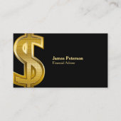 Gouden dollar symbool | Groot | Zwart Visitekaartje (Voorkant)