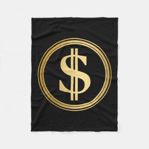 Gouden Dollar Teken D.o.g.e. 4 juli Trump 47 R Fleece Deken