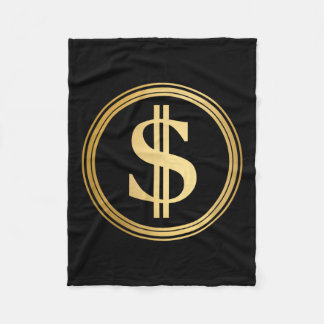 Gouden Dollar Teken D.o.g.e. 4 juli Trump 47 R Fleece Deken