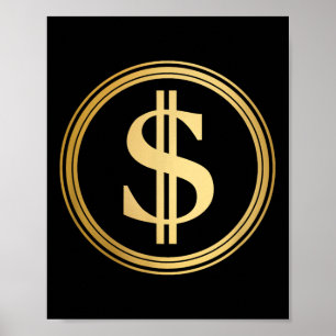Gouden Dollar Teken D.o.g.e. 4 juli Trump 47 R Poster