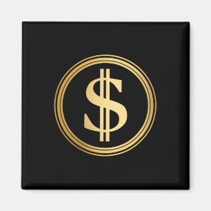 Gouden dollarsymbool D.o.g.e. 4 juli  Magneet