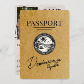 Gouden Dominicaanse Republiek paspoort Save The Date (Voorkant / Achterkant)