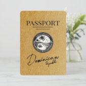 Gouden Dominicaanse Republiek paspoort Save The Date (Staand voorkant)