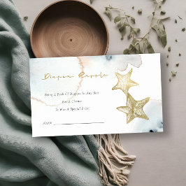 Gouden Donkerblauwe Zeester Luierspel Baby Shower Informatiekaartje