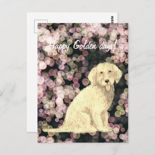 Gouden Doodle Ansichtkaart Briefkaart (Voorkant / Achterkant)