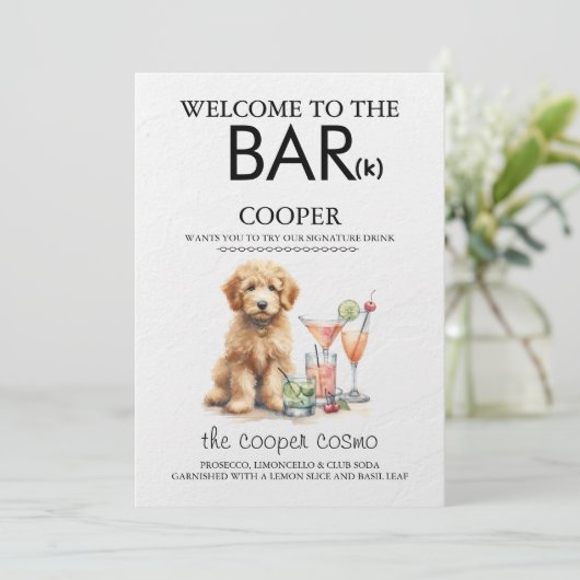 Gouden Doodle Bar Menu (Staand voorkant)