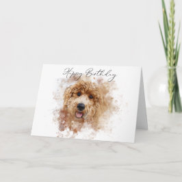 Gouden Doodle Cavapoo Gefeliciteerd Kaart