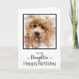 Gouden Doodle Cavapoo Gelukkige Verjaardag Dochter Kaart