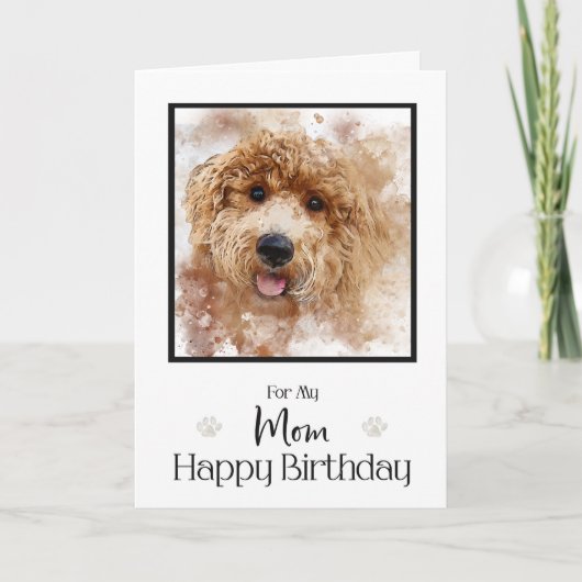 Gouden Doodle Cavapoo Gelukkige Verjaardag Mam Kaart (Voorkant)