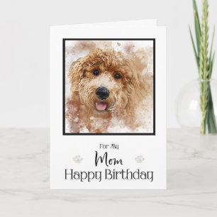 Gouden Doodle Cavapoo Gelukkige Verjaardag Mam Kaart