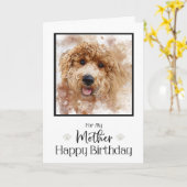 Gouden Doodle Cavapoo Gelukkige Verjaardag Moeder Kaart (Gele Bloem)