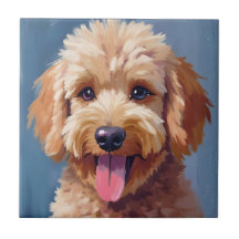 Gouden Doodle | Hond Aquarel Schilderij Huisdier