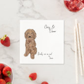 Gouden Doodle Hond Cocktail Servet voor bruiloft (Insitu)