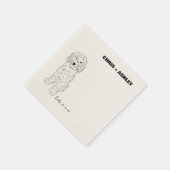 Gouden Doodle Hond Cocktail Servet voor bruiloft (Hoek)